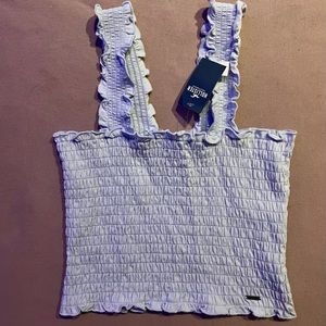 Hollister ruched crop tank top